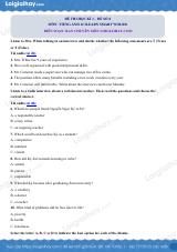 Đề thi học kì 1 Tiếng Anh 12 iLearn Smart World - Đề số 8